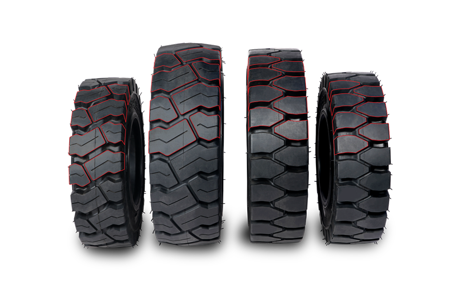 Forklift tyre close up