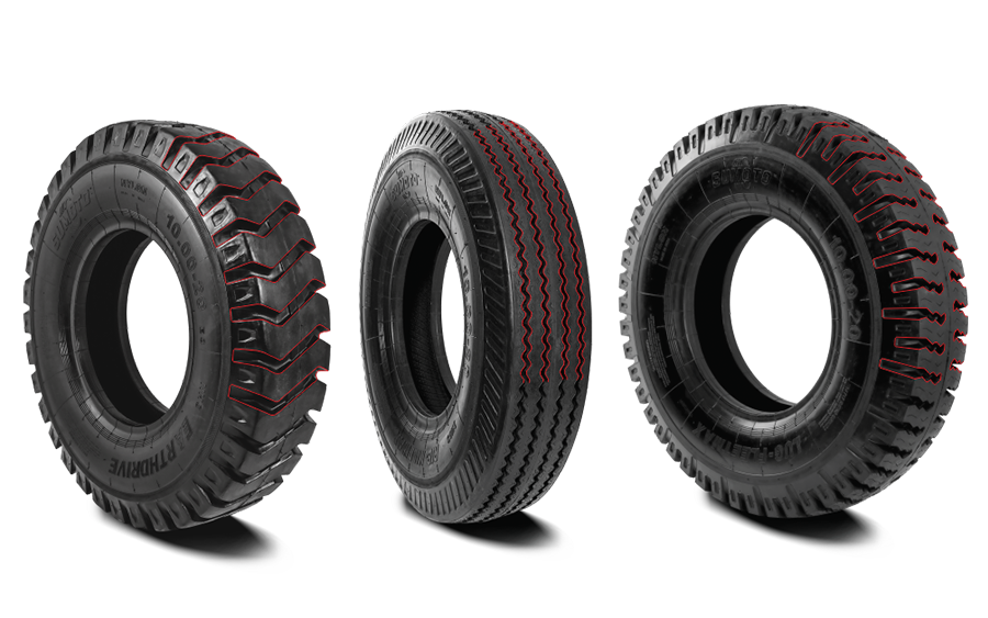 Truck tyre close up